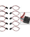 IR Break Beam Sensor Module Kit 5 Pack DC 3 To 5V NPN Normally Open Output Arduino Compatible Great For Robotics And Object Counting High Speed 2ms Detection Plug And Play Setup, showing multiple sensor modules with red and black wires.