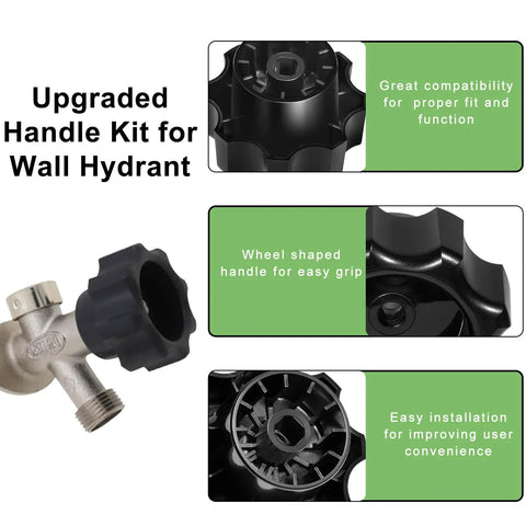 Wall Hydrant Handle Kit For Mansfield 300 400 500 Series Outdoor Faucets With Frost Proof Wheel Grip And Screw Easy Install