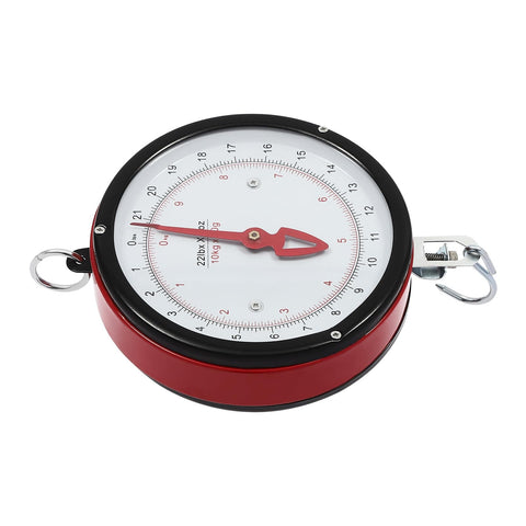 Double Sided Dial Hanging Scale 22 Lbs Mechanical Scale With Big Display Scoop And Chain Heavy Duty Iron Body Farm Grade For Farm Kitchen Food And Produce Great For Market Use And Home Kitchen Quick Weighing Of Produce