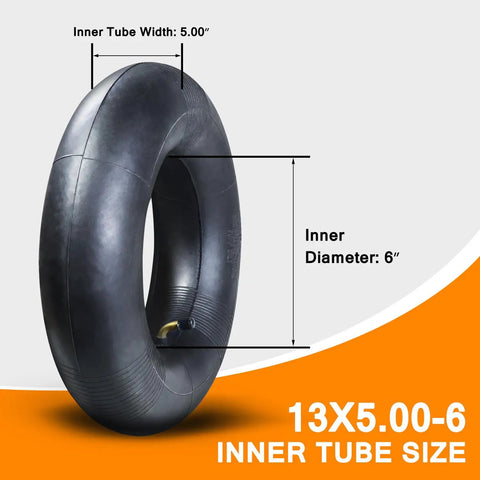 13x5.00-6 Inner Tube With Bent Valve Stem For Razor Dirt Quads Go Karts Lawn Mowers Wheelbarrows Garden Carts ATV