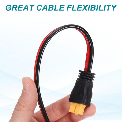 XT60 Extension Cable 12AWG 0.5 Foot Male To Female Connector For RC Cars Drones Solar Panels FPV Gear And Portable Power Stations Beefy Build For High Current