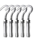 M6 Heavy Duty Concrete Wall Hook Set 304 Stainless Steel Concrete Anchor Bolts Expansion Wall Mount Hooks 5 Pack