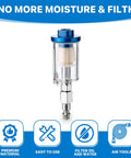 Inline Air Dryer And Water Oil Separator For Compressors 1/4 Inch NPT Moisture Filter Two Pack with premium material