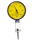 Aluminum Alloy Dial Indicator Stand And Dial Comparator For Precision Measuring 0 To 40mm Scale With 0.01mm Accuracy Pro Grade Industrial Tool, yellow dial close-up