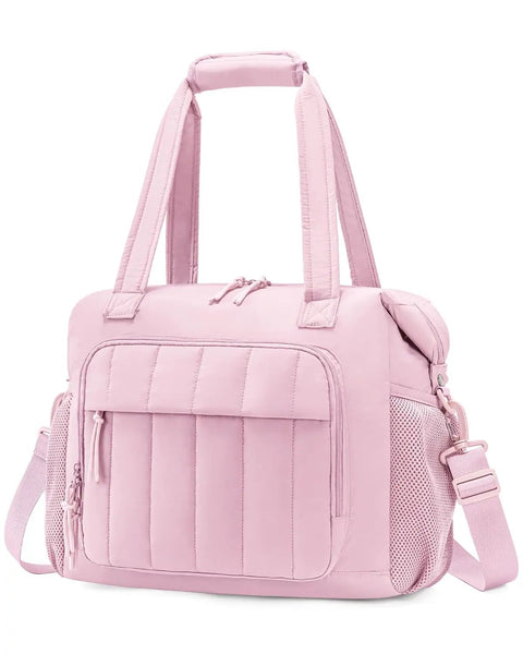 Crush The Summer Heat With This Snazzy Puffer Cooler Bag Stowing 35 Frosty Drinks Inside An Insulated Soft Travel Duffel Crafted For Pink Tailgates And Beach Days.