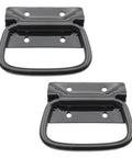 2 Pack Heavy Duty Black Metal Chest Handles for Wood and Metal Cases Surface Mount Ring Pull Handles