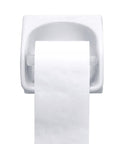 White wall-mounted holder with Four Pack Universal Toilet Paper Holder Replacement Rods Spring Loaded Plastic Retractable Paper Roll Inserts
