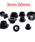 Heavy Duty Black Rubber Snap On Grommet Hole Plugs End Caps In 3mm To 50mm Sizes For Industrial Gear, Auto Parts, And High Pressure Systems That Seal Tight Like Nothing! 3mm-50mm black rubber plugs