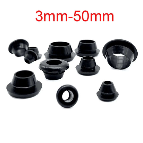 Heavy Duty Black Rubber Snap On Grommet Hole Plugs End Caps In 3mm To 50mm Sizes For Industrial Gear, Auto Parts, And High Pressure Systems That Seal Tight Like Nothing! 3mm-50mm black rubber plugs