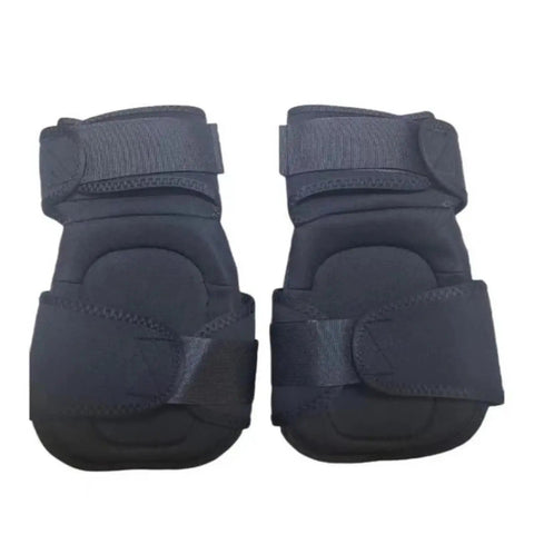Two Piece Heavy Duty Knee Pads Featuring Thick Gel Cushion And Secure Non Slip Straps Engineered For Flooring Construction And Gardening Delivers Built To Hustle Comfort In Vibrant Orange, viewed from the front.