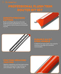 Professional flush trim router bit set with alloy steel handle and friction-reducing coating, close-up view.