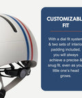 Close-up of Junior Toddler Helmet With Free Reflective Sticker Pack For Ages 1 And Up, Adjustable Dial Fit, Speedway Creme design.