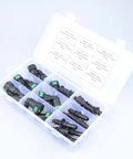24 Piece Fuel Line Quick Connector Kit Assorted SAE Sizes 7.89mm 9.49mm 9.89mm To 8mm Includes 90 Degree And Straight Adapters And Pipe Fittings