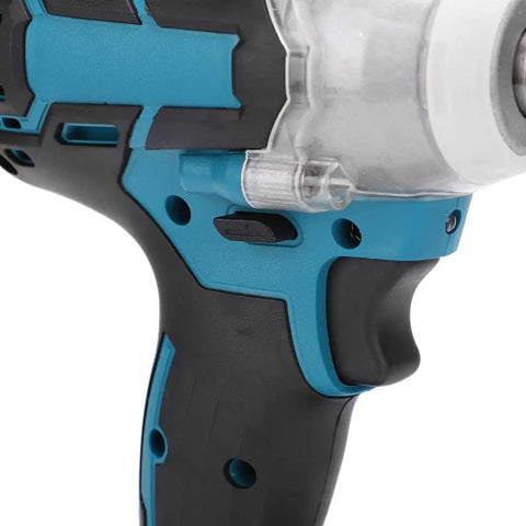 Garosa Cordless Impact Wrench close-up showing variable speed trigger and ergonomic grip for precision control.