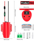 Power Wheel Battery Adapter For 12V DIY RC Cars And Robotics With Switch Fuse And 12AWG Wire Terminals size details