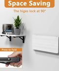 Beefy 12 Inch Foldable Shelf Brackets For DIY Tables And Shelves, Heavy Duty L Shaped Supports, wall-mounted in use and folded