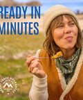 Person enjoying Freeze Dried Diced Chicken For Survival Meals In A 10 Can Gluten Free 14 Servings Just Add Water Ready In Under 10 Minutes