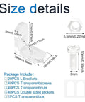 Clear Acrylic L Shaped Corner Brackets 20 Pack For Diy Shelf Setup And Furniture Corner Joint 90 Degree Right Angle Braces size details