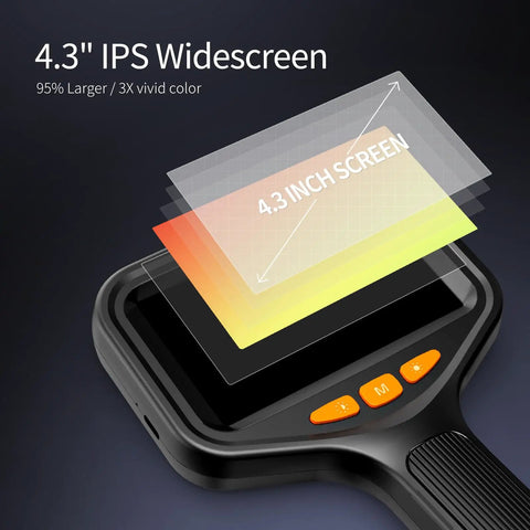 4.3 inch screen detail of 1080P HD Endoscope Camera With Light, 4.3 Inch Built-In Screen, Semi-Rigid Cable, IP67 Waterproof Borescope
