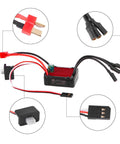 Beefed Up 2435 4800KV Brushless Motor And 25A Waterproof ESC Combo For 1 16 And 1 18 RC Trucks Upgrade with connectors visible