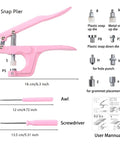 Pink plier set from All In One Plastic Snap Fastener Kit With Pliers Set Includes 270 Sets Resin And Metal Snaps For Sewing And Crafting Pink