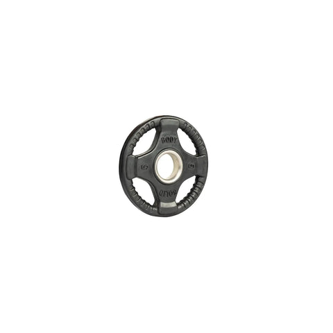 Pro Grade Rubber Coated Olympic Weight Plate With Anti Slip Grip For Home Gym Strength Training Barbell Exercises 5 Pound Plate front view