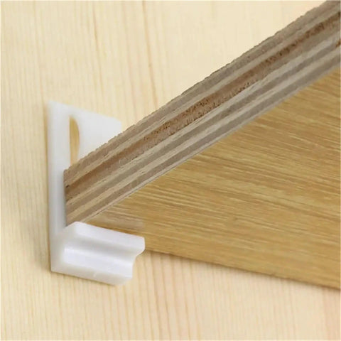 Rose Gold Plastic Shelf Support Clips 30 Pack For Cabinets And Cupboards Partition Plate Fixing Brackets for sturdy organization.