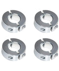 Four Pack Shaft Collar Three Eighths Inch Bore Zinc Plated Double Split Clamp On Shaft Collars Seven Eighths Inch Outer Diameter