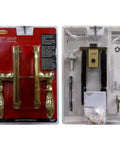 Storm Door Handle Set With Keyed Deadbolt Brass Lever Mortise M2 Edge Bore Ready For Easy Install, packaging view