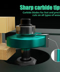 Close-up of 20 Piece One Quarter Inch Router Bits Set For Woodworking Go To Pro Grade Carbide Milling Cutter Pack with sharp carbide tips