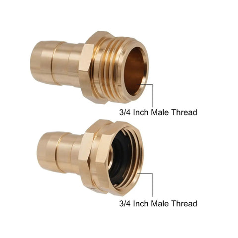 Heavy Duty Brass Garden Hose Quick Connectors Set Of 3 Fits Standard 3 4 Inch For Durable Water Spraying Nozzle Attachments And Easy Repair Jobs To Make Lawn Care A Total Breeze Without Rust Worries, 3/4 inch male thread