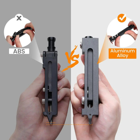 Comparison of Upgraded Heavy Duty Aluminum Alloy Scribing Tool For Carpentry And Construction against an ABS model.