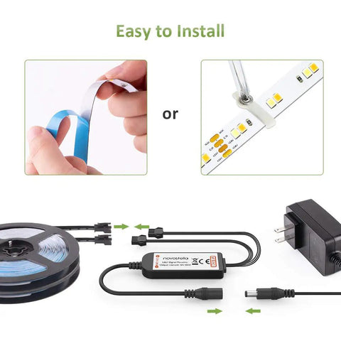 Setup for 79 Ft Tunable White LED Strip Light Kit With 2688 LEDs Dimmable 3000K To 6500K 24V Flexible Tape