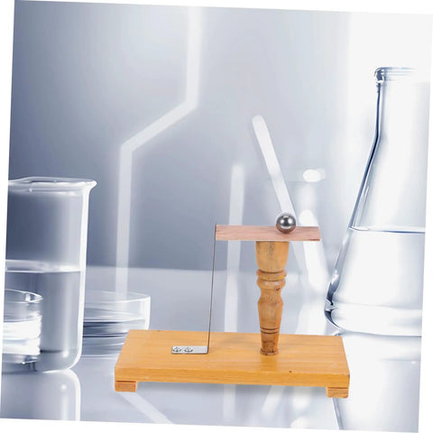Pendulum Demo Kit For Physics Class Inertia And Newtonian Mechanics Teaching Tool with wooden base and metal pendulum.