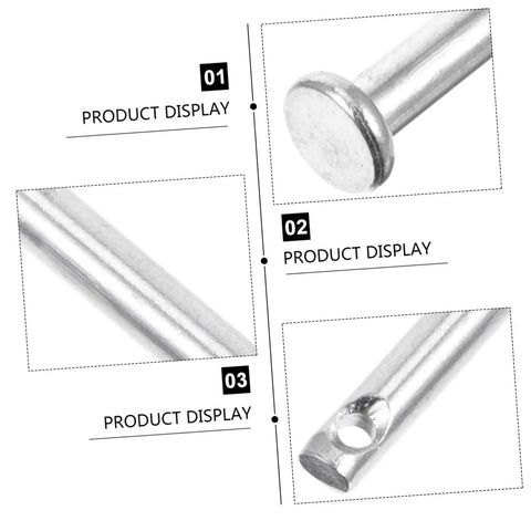 Close-up view of 20 Pieces Stainless Steel Flat Head Clevis Pins Kit with single hole for DIY locating and securing parts