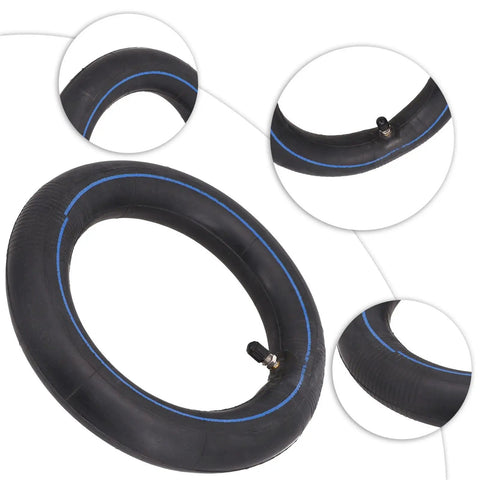 Off Road Electric Scooter Tire 8.5x2 With 50/75-6.1 Inflatable Inner Tube, close-up views of valve and tread detail.