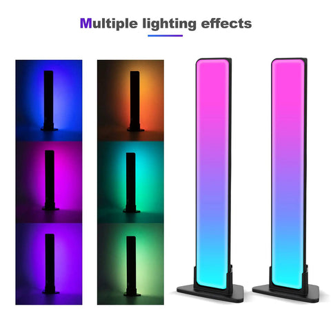Flow Light Bar RGB Smart LED Lamp With Music Sync, 16 Lighting Effects for TVs and PCs, showcasing wide color range in a black casing.