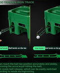 Hands Free Golf Ball Dispenser For Indoor Simulators And Driving Range With Auto Tee Up System And Cue Holder Infrared Sensor