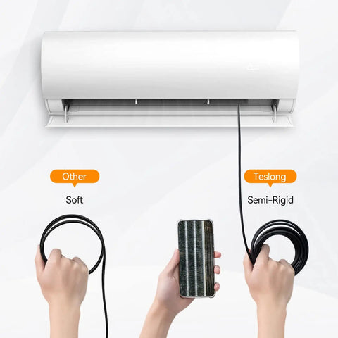 5.0MP USB Auto Focus Endoscope For Android, Windows, MacBook, HD Inspection Camera With Autofocus, Flexible Probe, USB OTG, Perfect For Pipes, Engines, Tight Corners, Plumbing, And DIY Diagnostics. Semi-rigid cable under wall AC unit