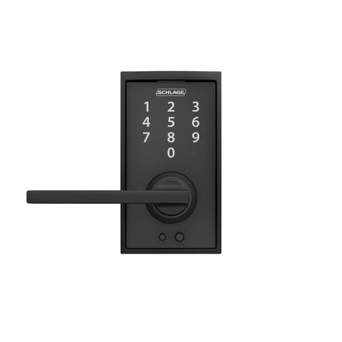 Touch Century Keyless Front Door Lock With Lever Handle Matte Black Finish Touchscreen Keypad Auto Lock Or Unlocked Modes