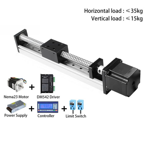 Single Axis Ball Screw Linear Stage Module Heavy Duty Plug And Play Electric Workbench Precision Lead Screw Motion Rig with Nema23 motor.