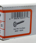 Tough As Nails No Sweat Trim Screws Featuring Razor Sharp Threads In Durable Black Phosphate Coating Ten By Three Quarters Inch straight up box view with details.