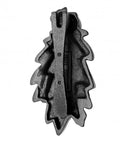 Back view of Oak Leaf Cast Iron Door Knocker Built Tough In Rustic 6 Inch Front Door Hardware with rust-resistant finish.
