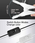 Clip On LED Desk Lamp With 5W Power, 360 Degree Rotatable Head, ultra bright light clip mount and color switch buttons.