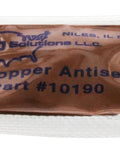 Copper antiseize compound packet labeled MRO Solutions, part number 10190, used as anti seize compound for washers and dryers.