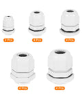 5 sizes of 20 Pcs Cable Gland Kit PG7 PG9 PG11 PG13.5 PG16 Waterproof Adjustable Conduit Connectors Grey Plastic Fittings