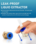 Close-up of Power Steering Fluid Extractor Kit For Cars 200cc Manual Oil Sucker Pump With Dual Hoses showing leak-proof feature.