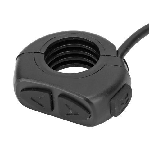 Close-up of black handlebar control unit for Brushless Motor Controller Kit For Electric Bikes With LCD Display, durable design.