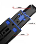Full Extension Drawer Slides 12 Inch 35CM Extra Thick Three Section Hydraulic Soft Close Rails with detailed thickness measurement