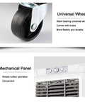 Super Chill Heavy Duty Evaporative Air Cooler With 10000 CFM Flow And 18 Gallon Tank wheel and control panel for easy mobility and use